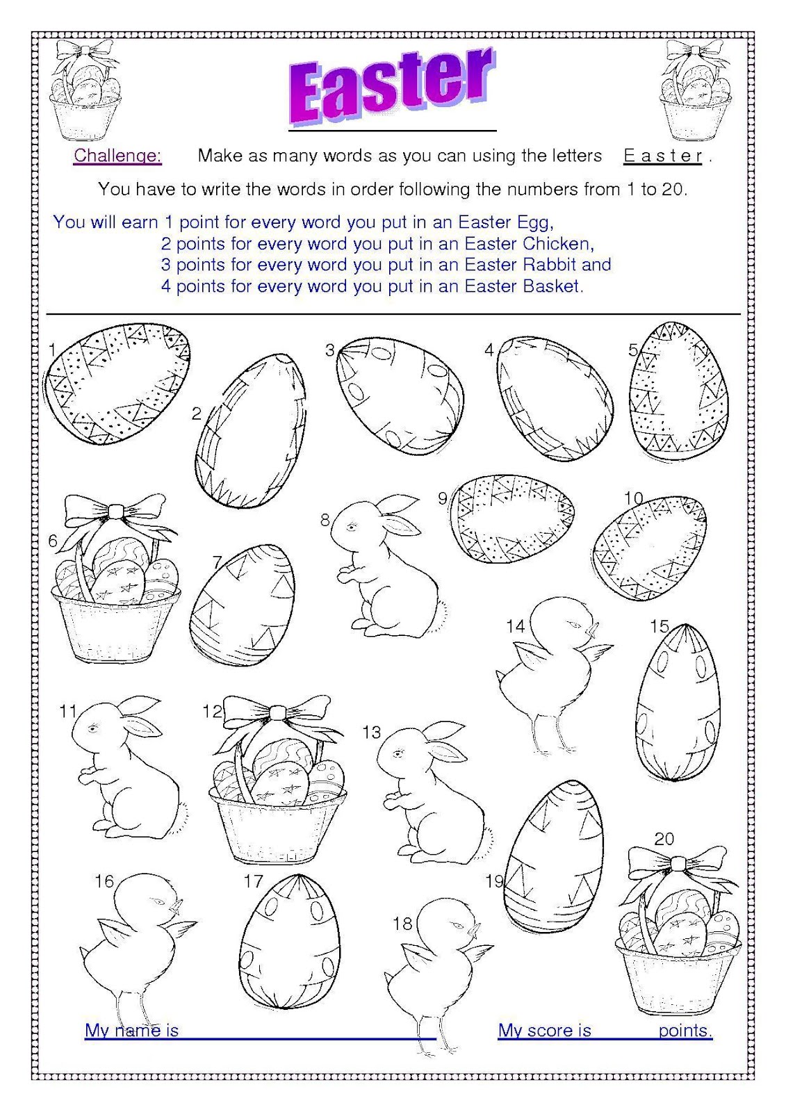 5 Fun Easter Kindergarten Worksheets