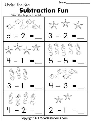 Easy Subtraction Worksheets for Kids