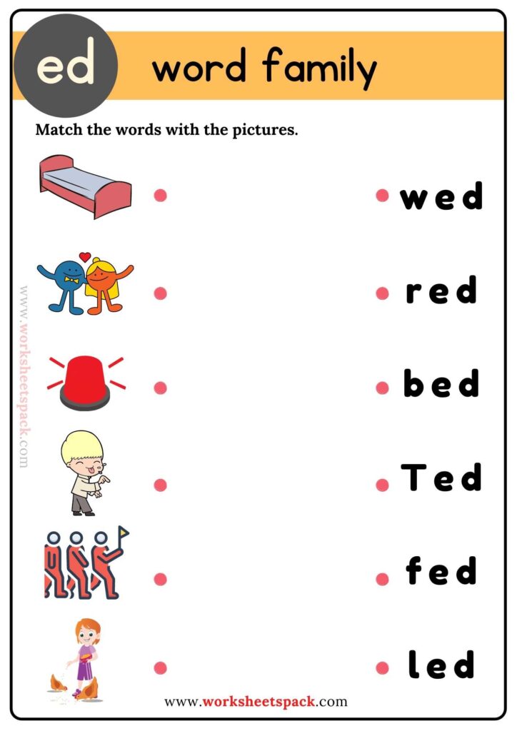 Ed Word Family Worksheets Pdf