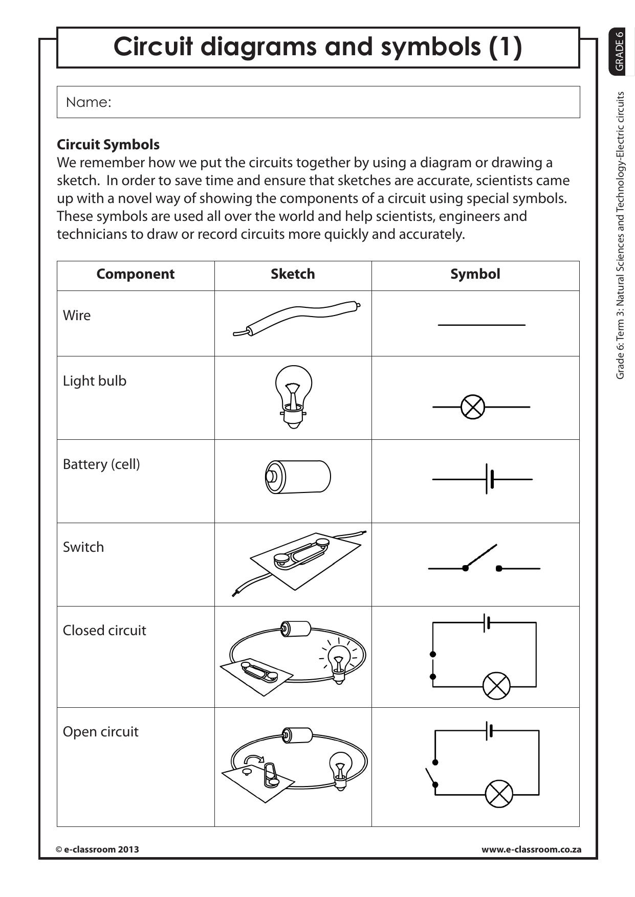 Electrical Circuits Ks2 Worksheet