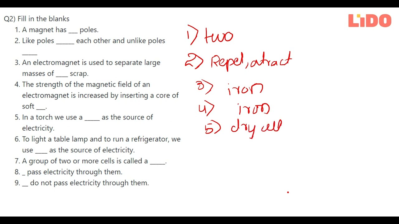 Electricity And Magnetism Study Guide Worksheets Answer Key