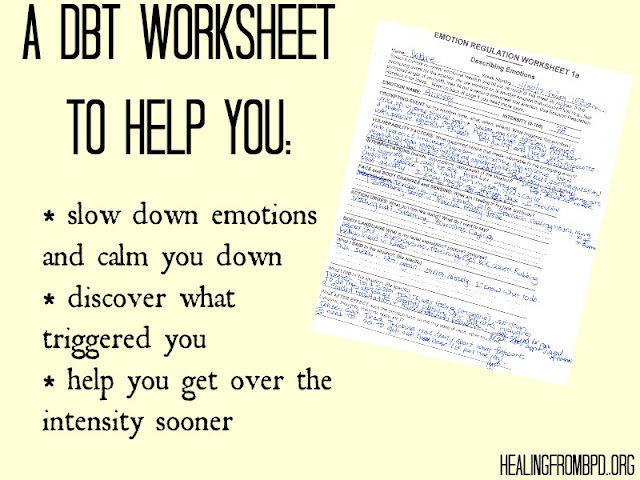 Emotion Regulation Worksheet 1A Intense Anxiety Episode Healing From