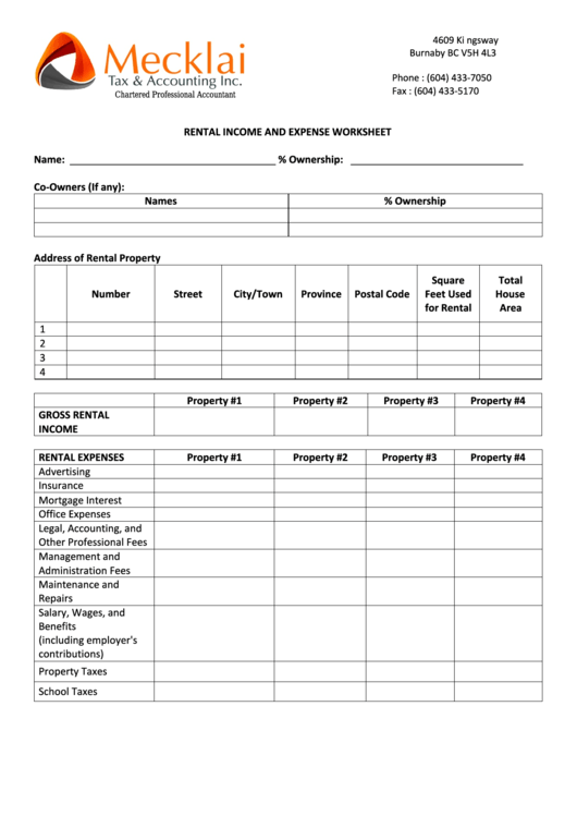 Enact Rental Income Worksheet Made Easy