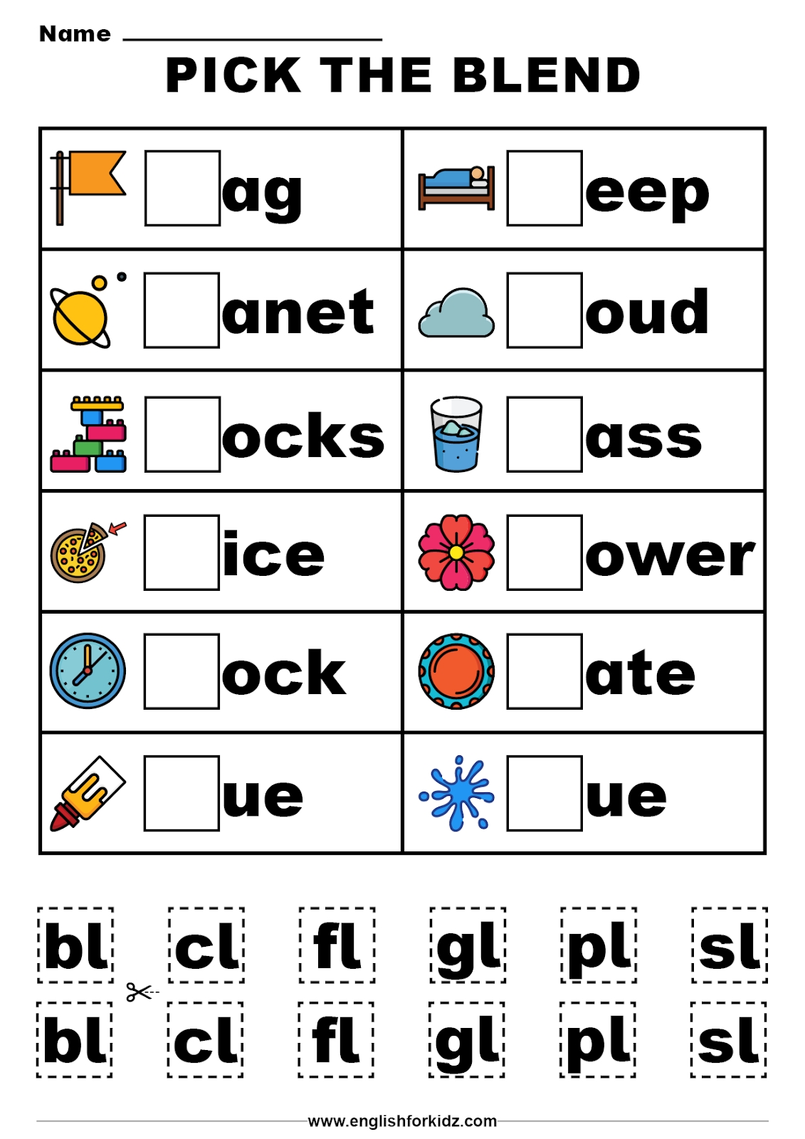 Ending Blends Worksheets Pdf