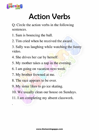 Engage And Learn With Action Verb Worksheets Interactive Grammar Exercises