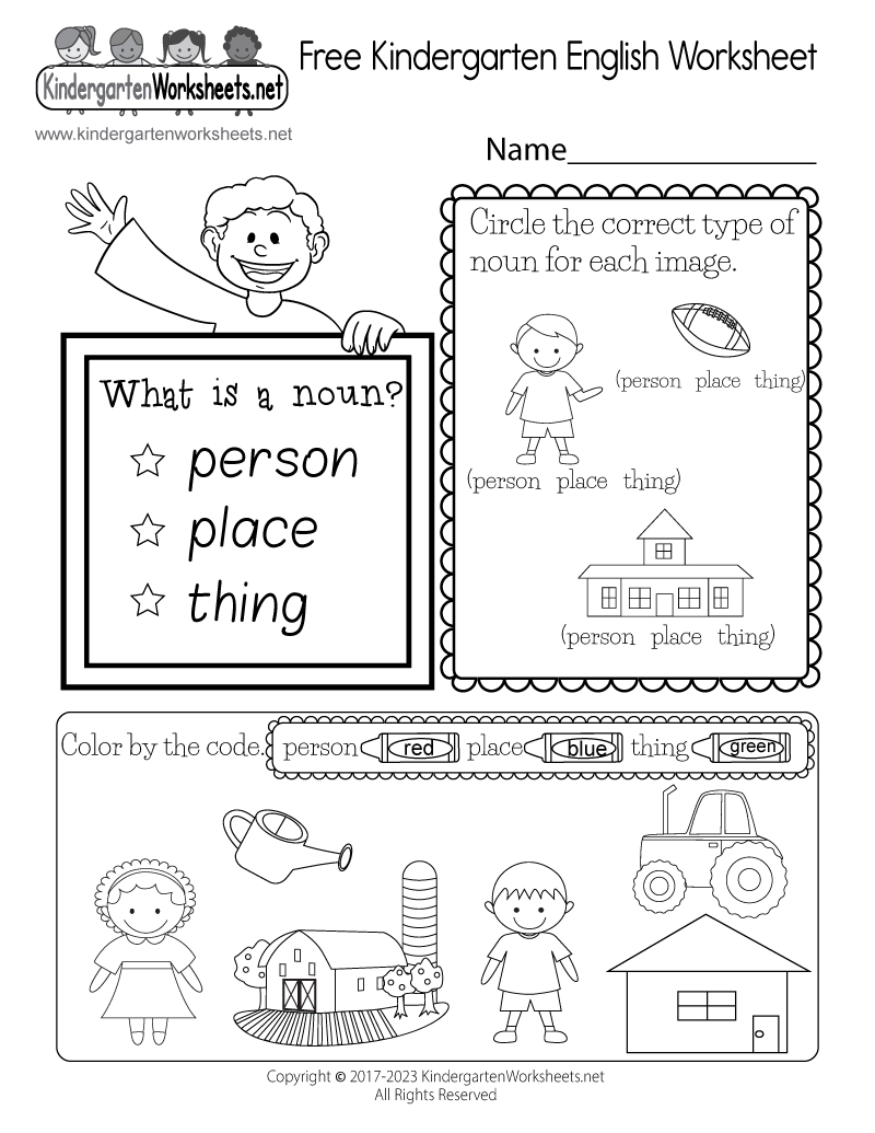 5 Fun English Kindergarten Worksheets for Beginners