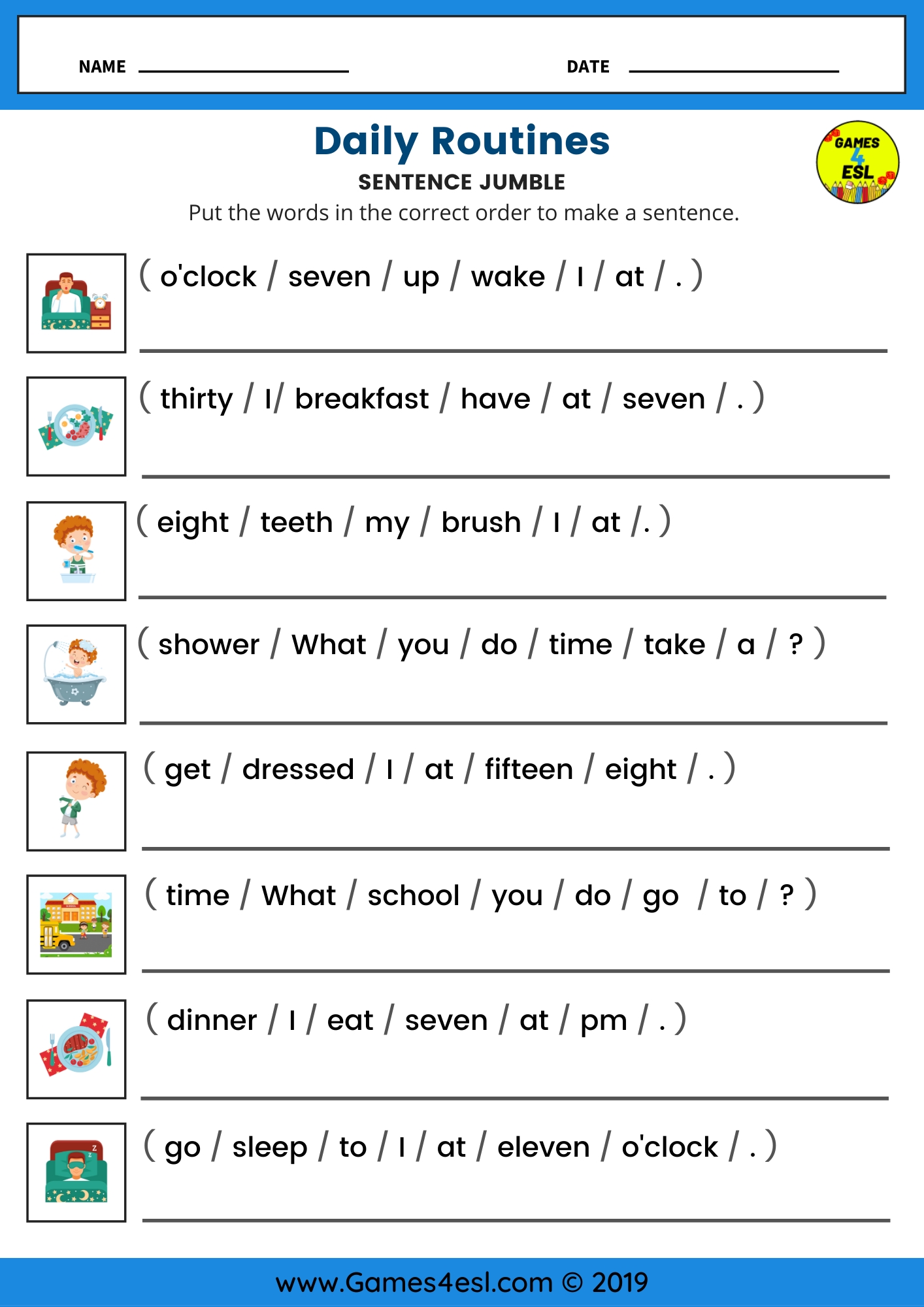 English Worksheet Fun for Grade 1 Students