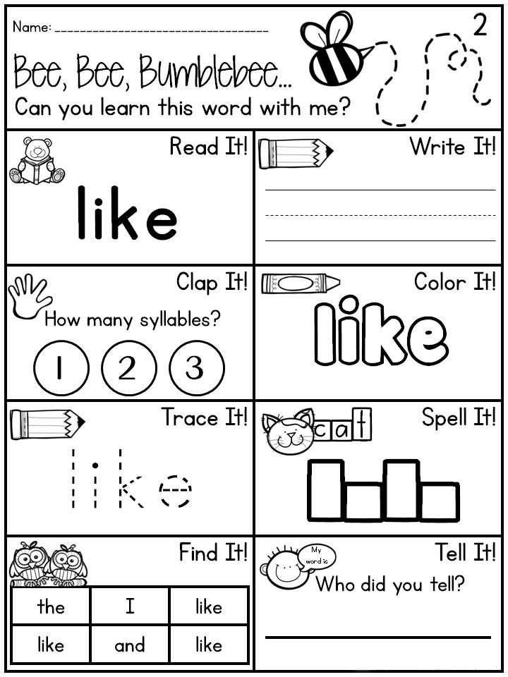 English Worksheet For Kindergarten Pdf