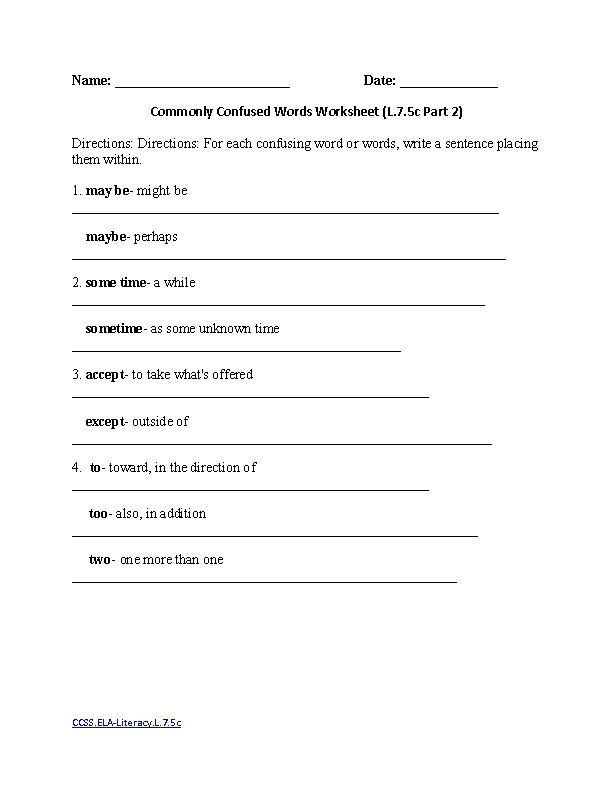 7 Essential English Worksheets for 7th Graders