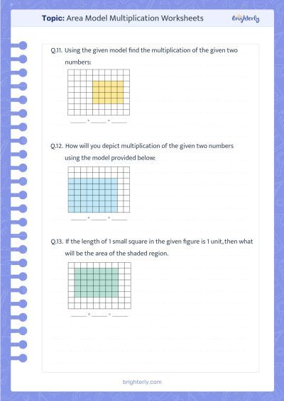 Enhance Your Understanding Of Area Model Multiplication Worksheets Pdfs Brighterly Com