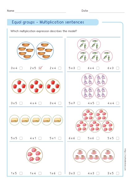 Multiplication Fun with Equal Groups Worksheets