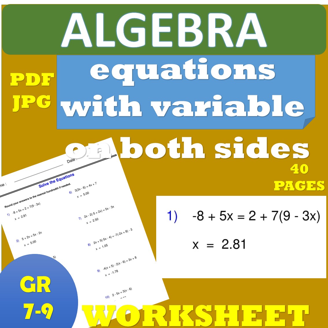 Solve Equations with Variables on Both Sides Made Easy