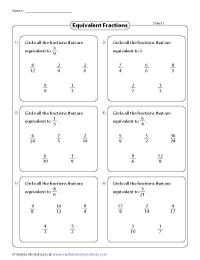 Equivalent Fraction Worksheet Grade 3