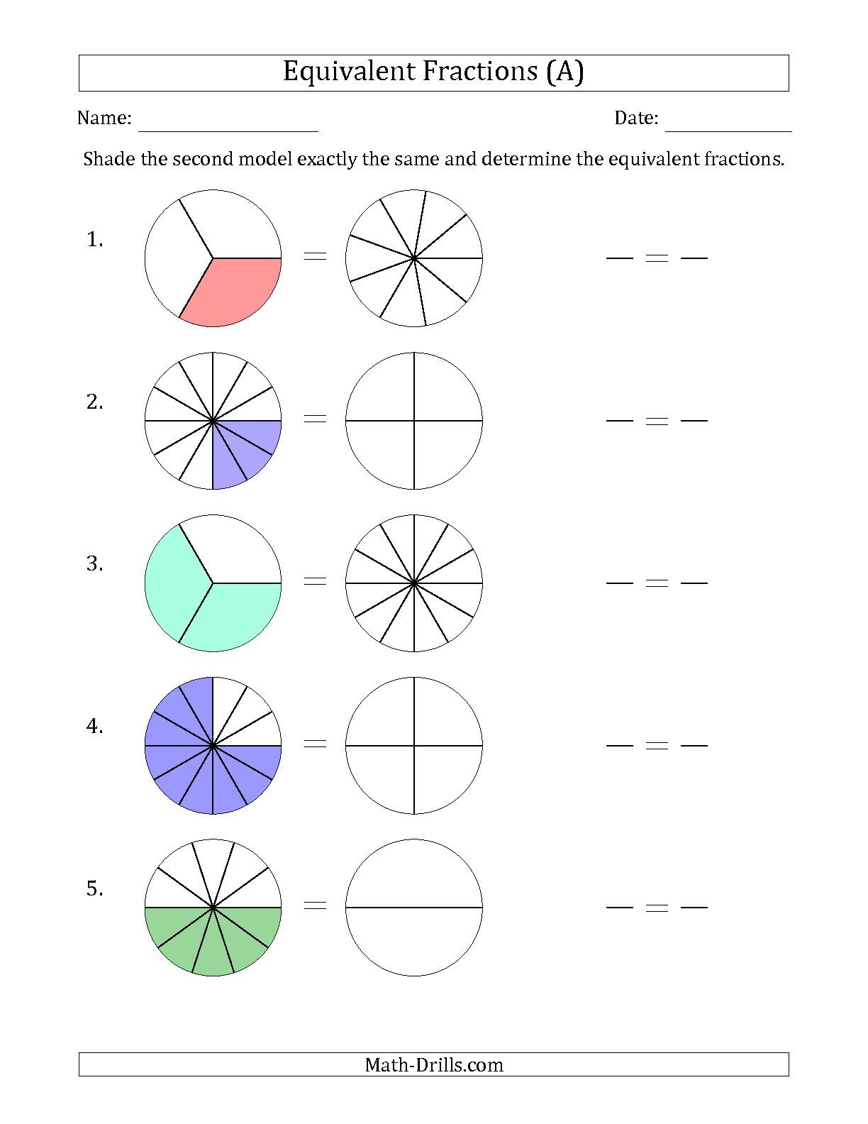 5th Grade Equivalent Fractions Worksheet Fun Practice