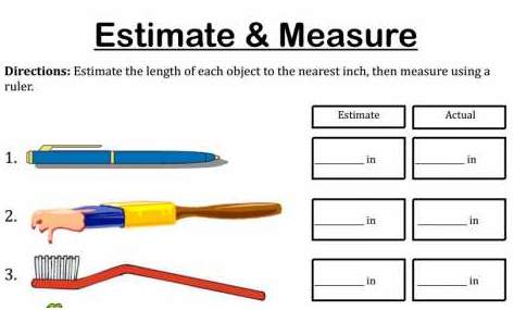 Estimate And Measure Length Worksheet