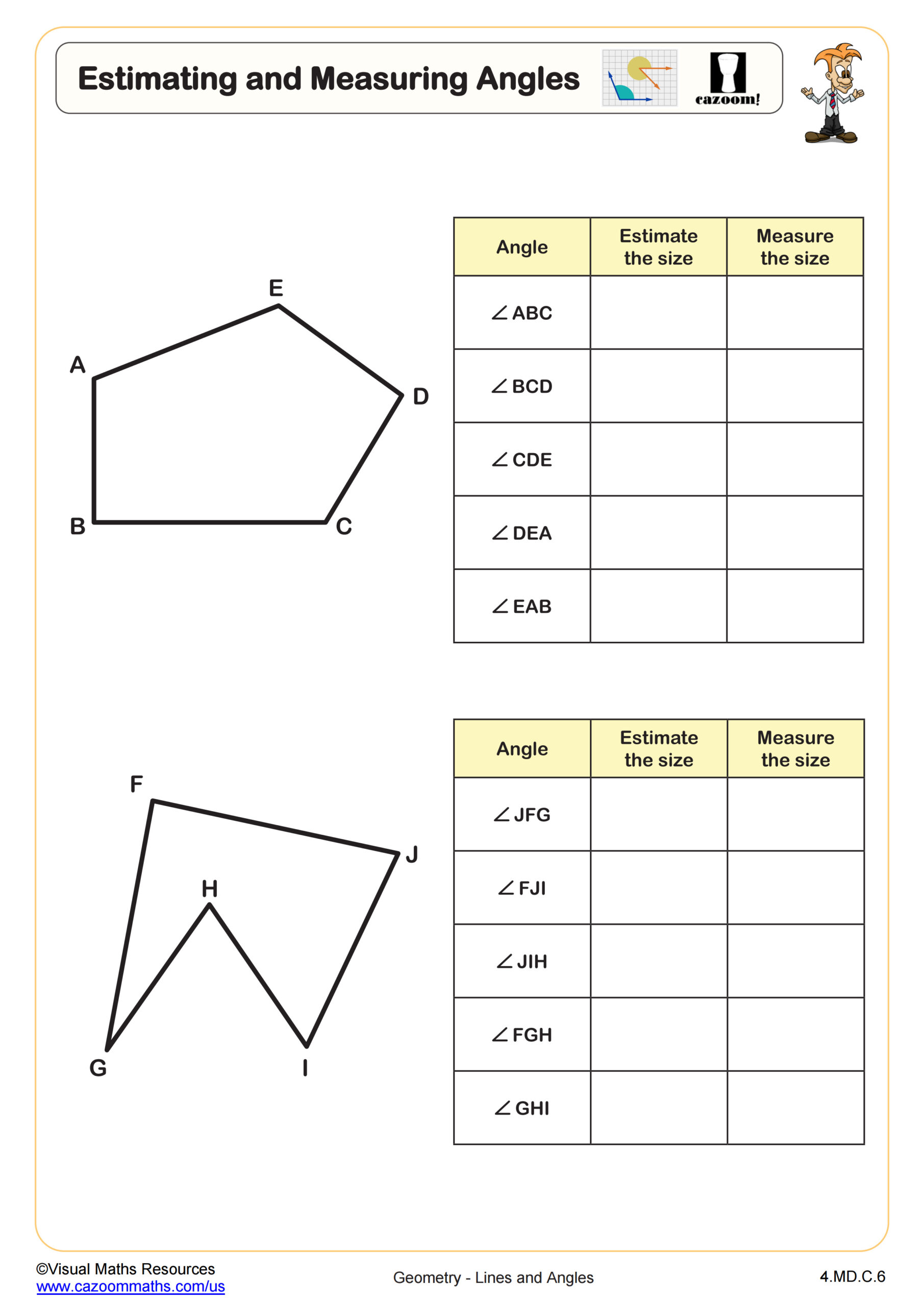 Estimating And Measuring Angles Worksheet