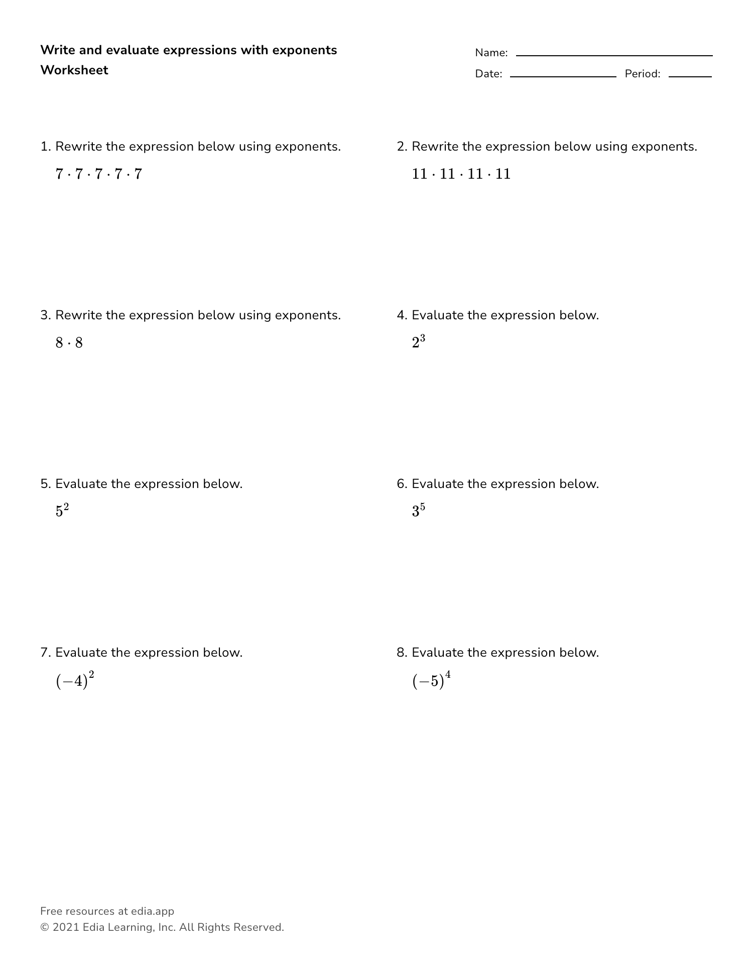 7 Ways to Master Exponents Worksheets