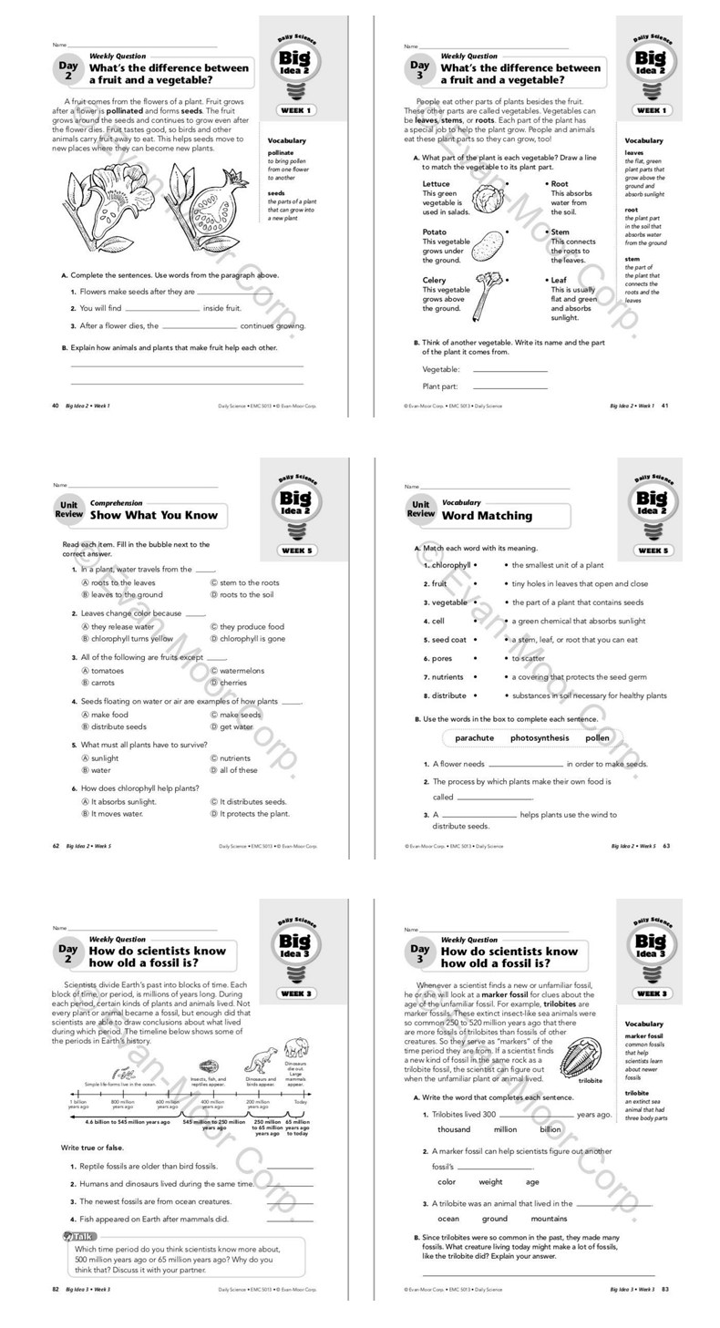 Evan Moor Corp Worksheets Answers Key