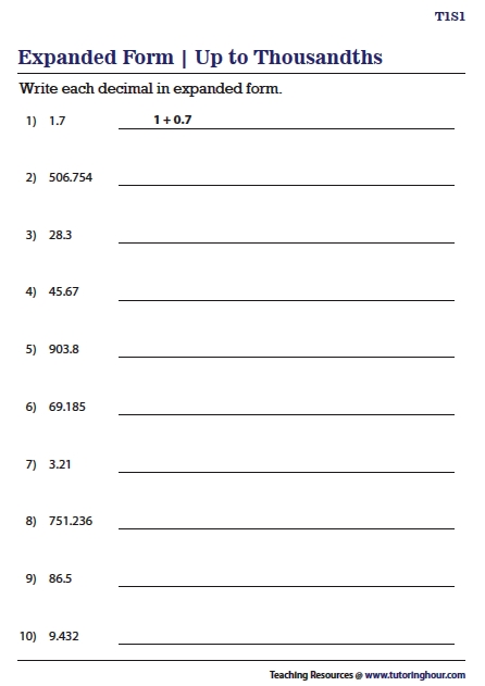 5 Ways to Master Expanded Form Worksheets