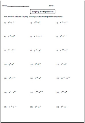 5 Exponents Worksheets for Grade 8 Mastery