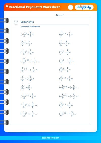 Exponents Worksheets With Answers Pdf