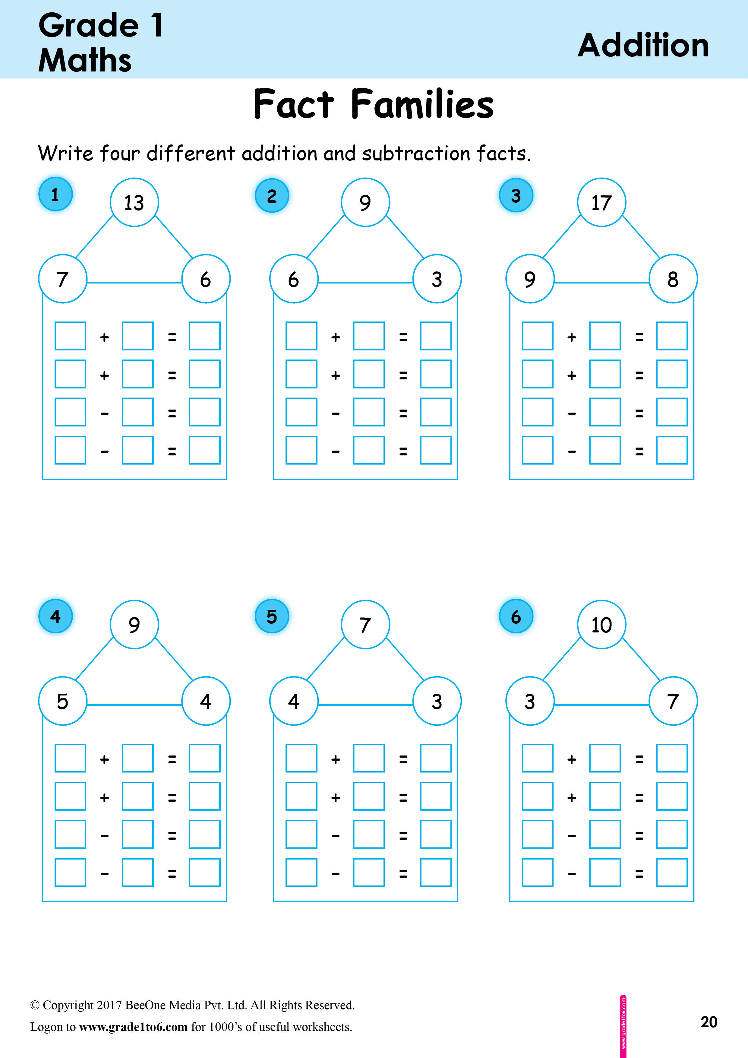 Fact Family Worksheets for Math Mastery