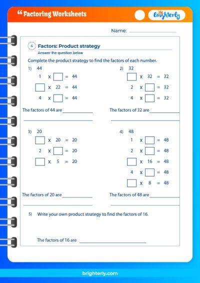 Factor Worksheets Practice And Master Factorization Skills