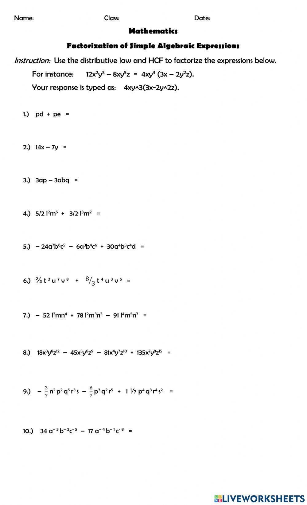 Factoring Algebraic Expressions Made Easy