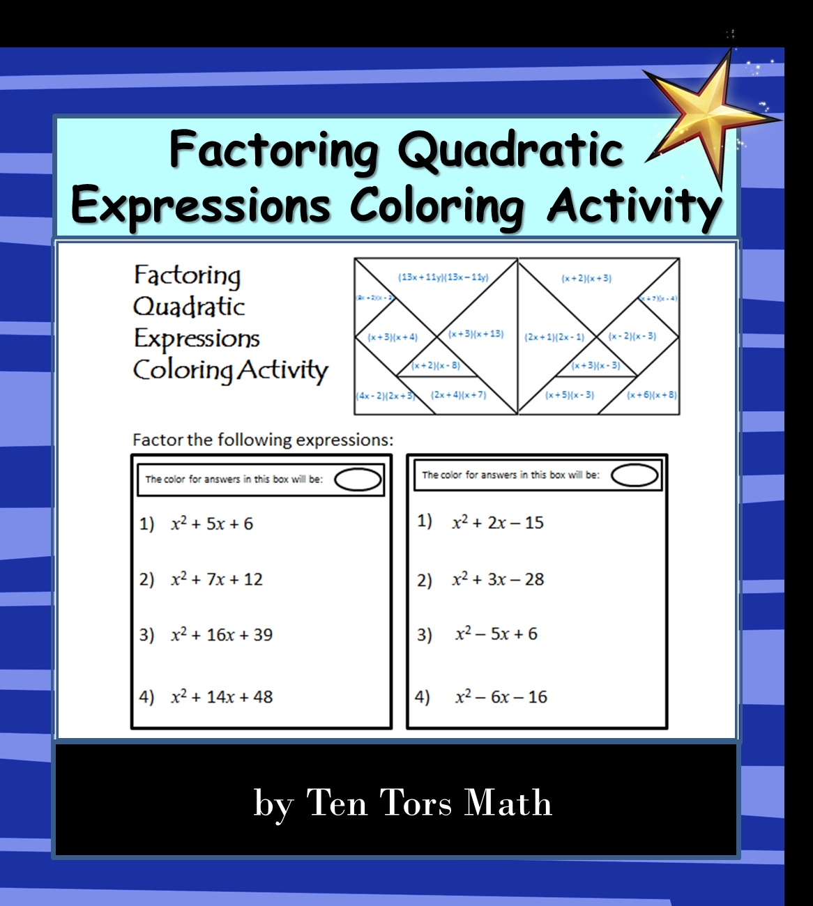 Factoring Quadratic Expressions Worksheet