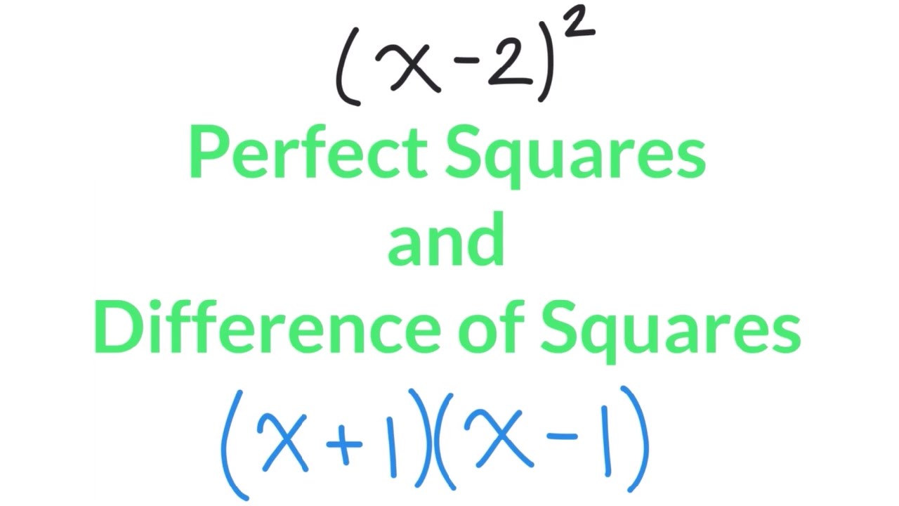 Factoring Special Polynomials Perfect Squares And Difference Of