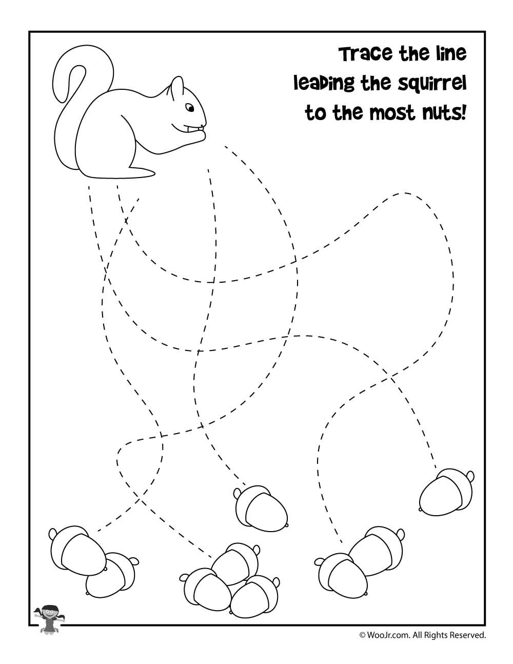 Fall Tracing Worksheets for Preschool and Kindergarten