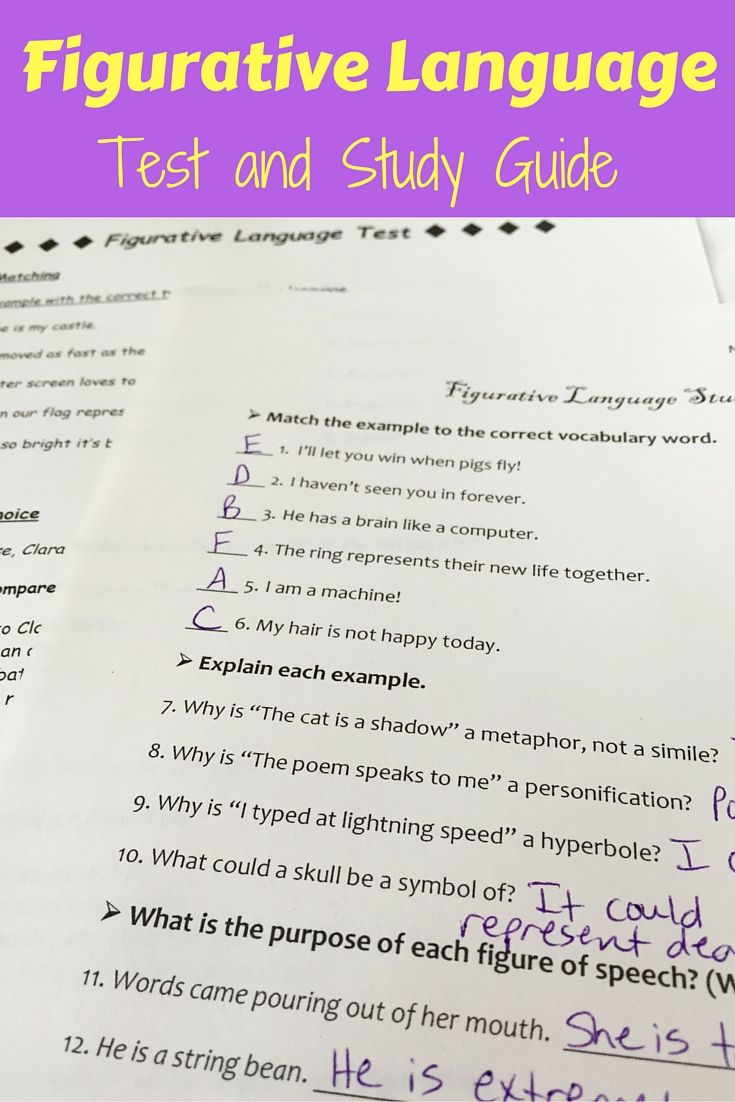 Figurative Language Review Worksheet Guide