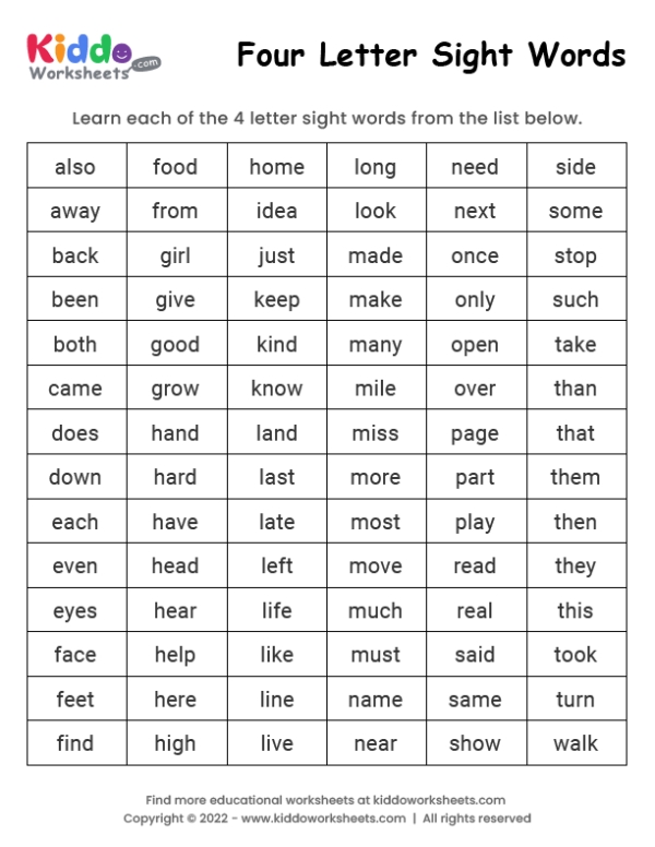 10 Essential Sight Words Worksheets for First Grade Mastery