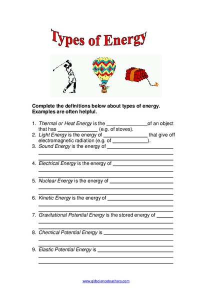 Forms of Energy Worksheet Explained Simply