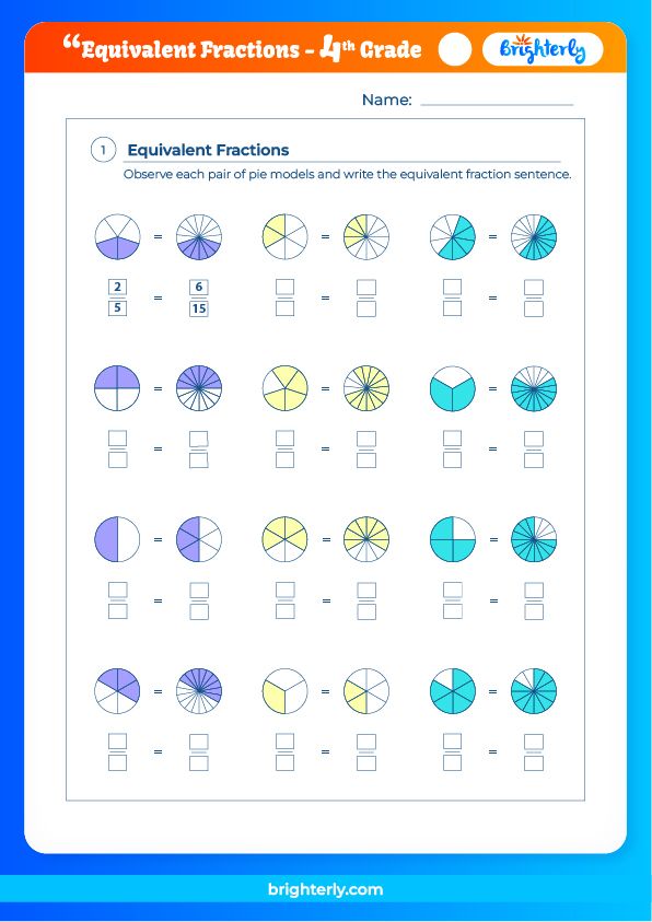 Free Fraction Worksheets for 4th Grade Math Practice