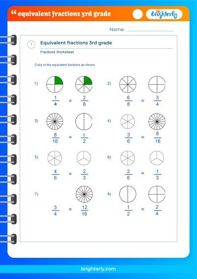 Free Fraction Worksheets for 3rd Graders to Practice