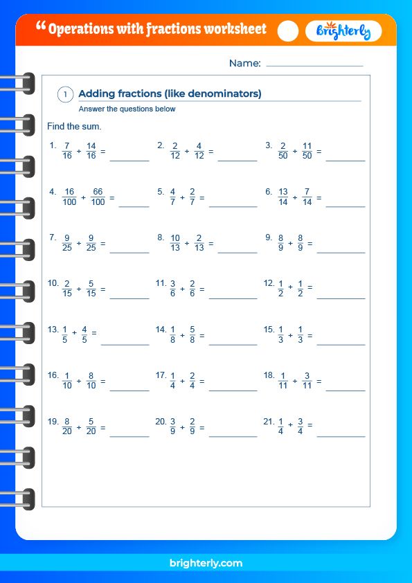 5 Essential Fraction Worksheets for Math Mastery