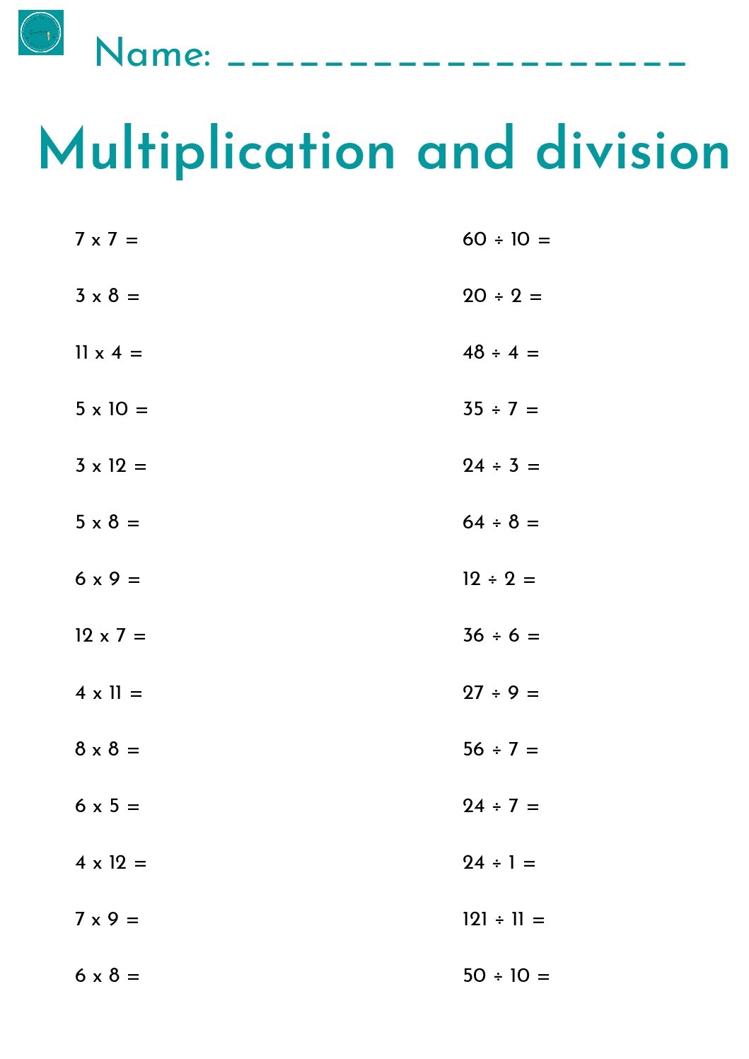 7 Essential Fraction Worksheets for Multiplication & Division