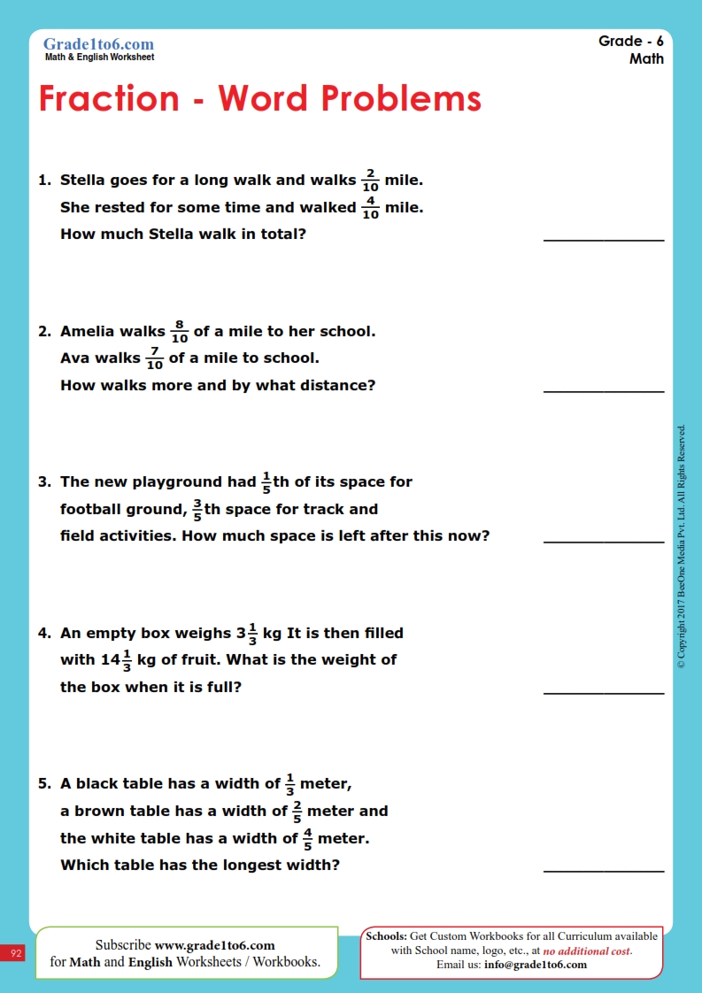 Fractions Worksheets with Answers for Easy Learning