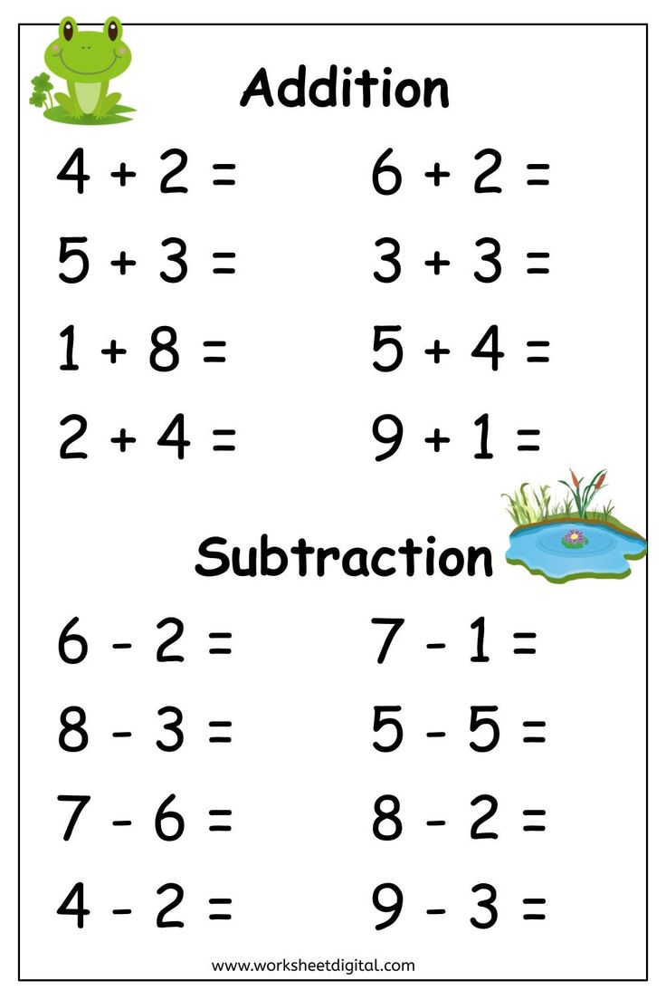 Free Addition and Subtraction Worksheets for Kids