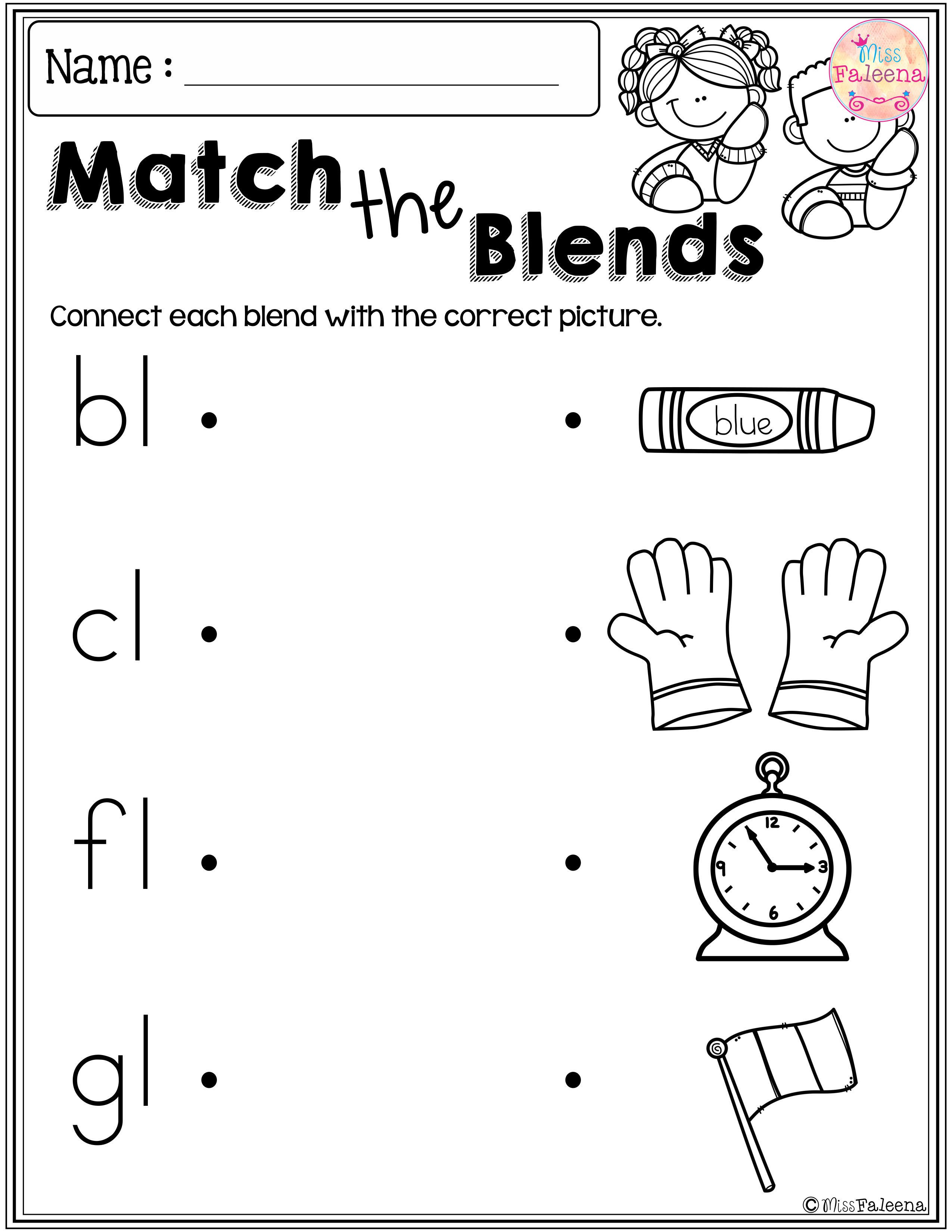 Free Beginning Blends Activities Blends Worksheets Blends Activities