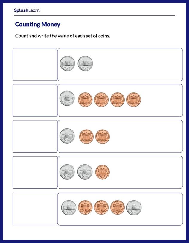 Free Counting Money Worksheets for Kids and Students