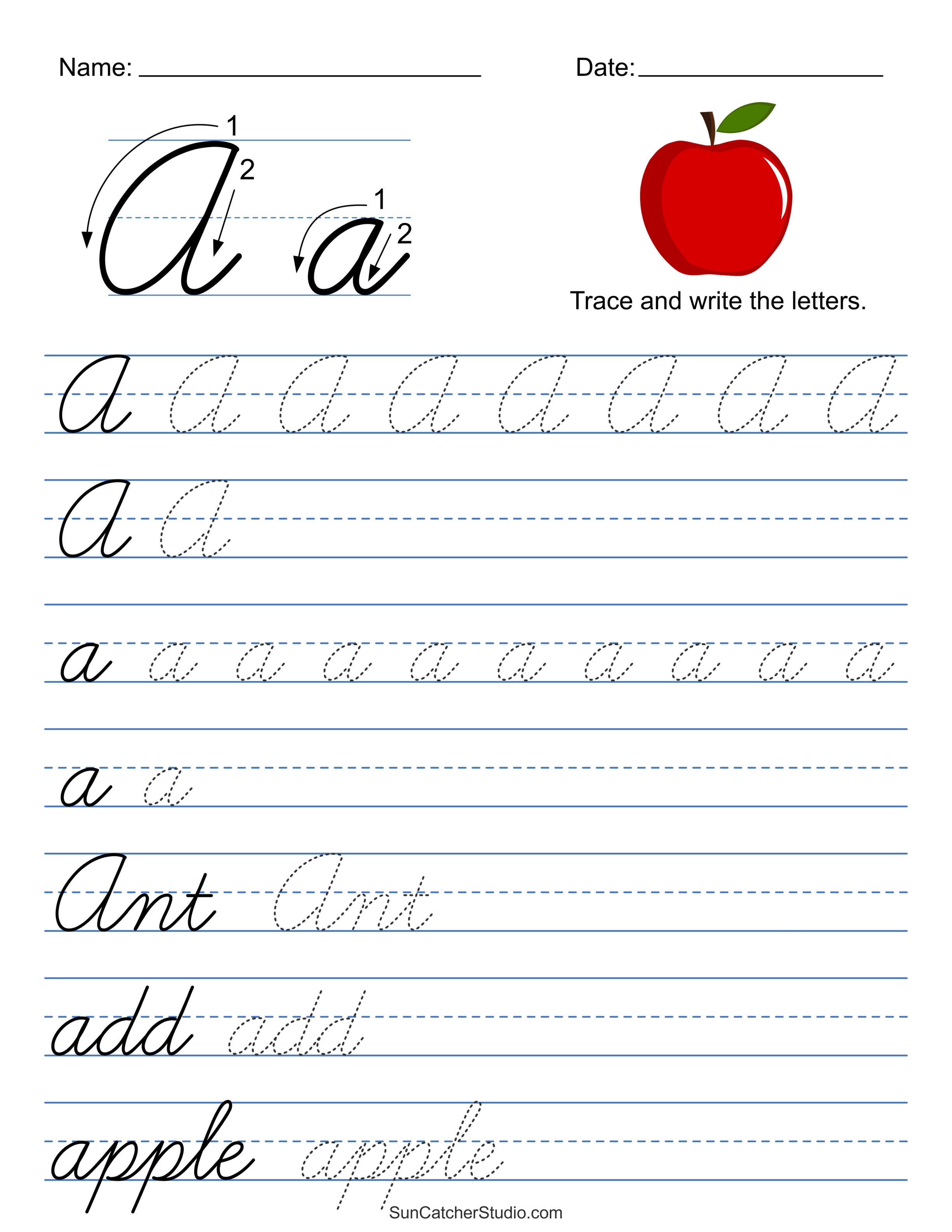 Cursive Handwriting Worksheets Printable for Free Download