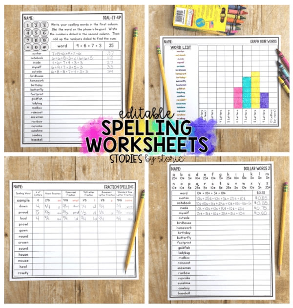 Free Editable Spelling Worksheets Pdf