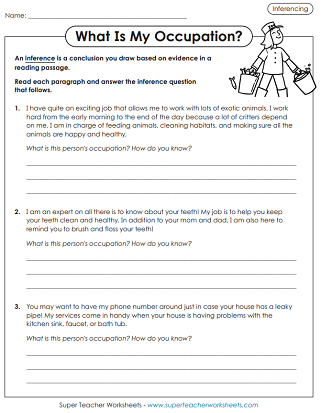 Free Inference Worksheets