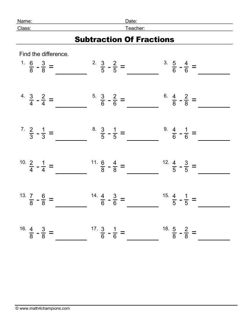 20 Free Math Worksheets for 4th Grade Students