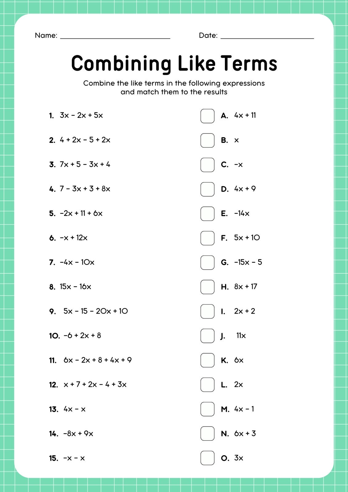 8th Grade Math Worksheets Free Printable Sheets