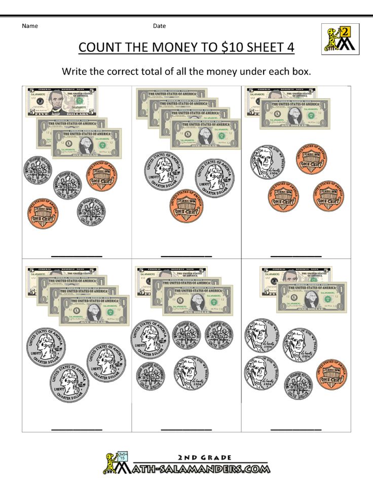 Free Money Worksheets Count The Money To 10 Dollars 4 Money Worksheets Counting Money