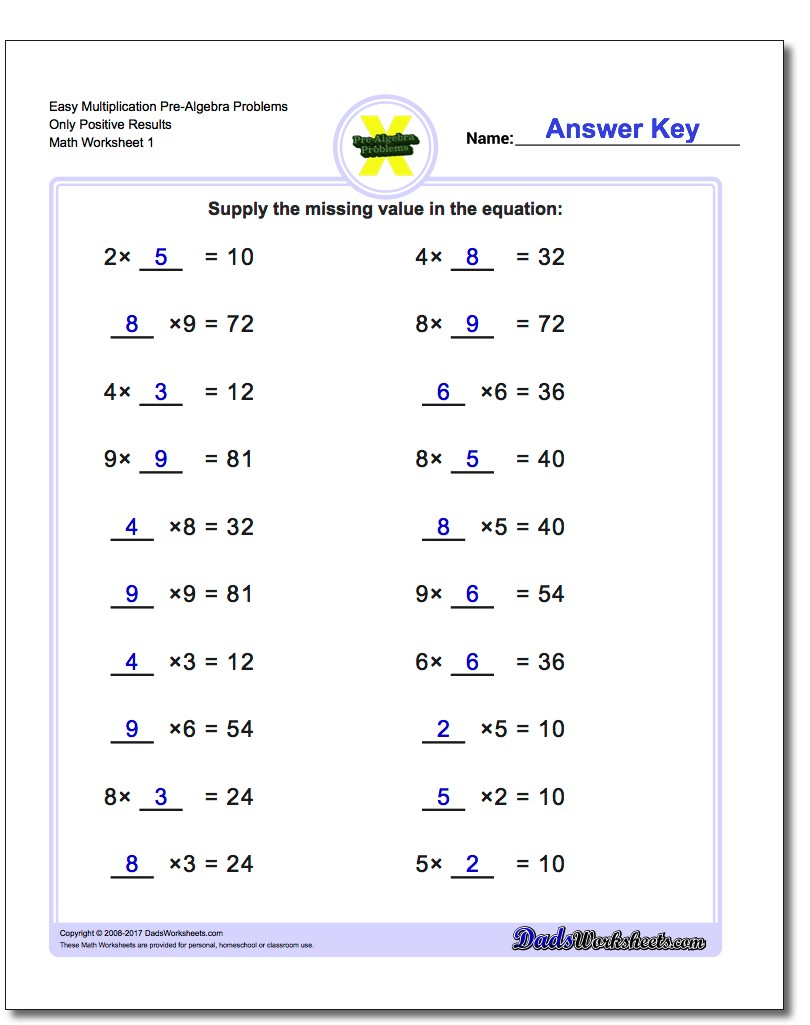 Free Pre Algebra Worksheets for Easy Learning