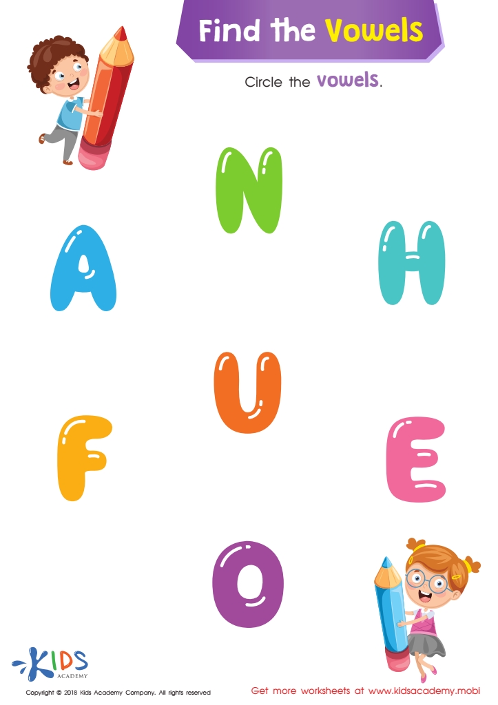 Free Preschool Kindergarten Vowels Worksheets Printable K5 Learning